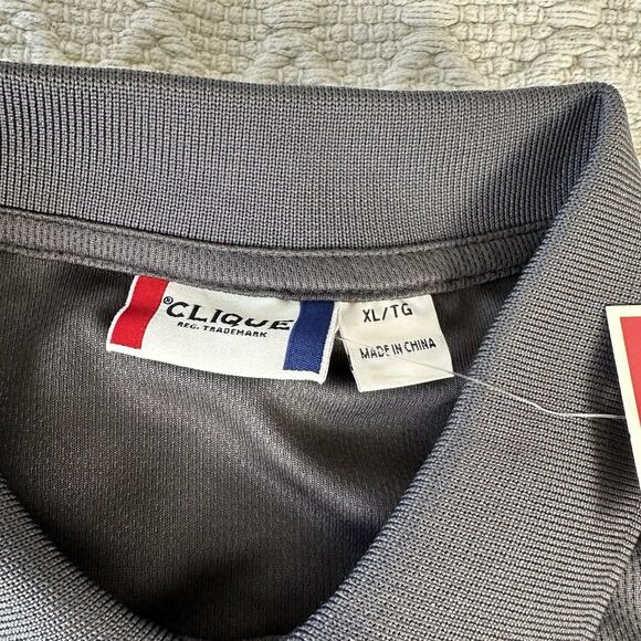 Clique ACC Performance Polo Shirt XL Gray Embroidered Dri-Fit NWT - Picture 3 of 7